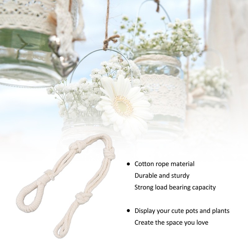 6 Pcs Macrame Plant Hanger Braided Cotton Rope Adjustable Hanging
