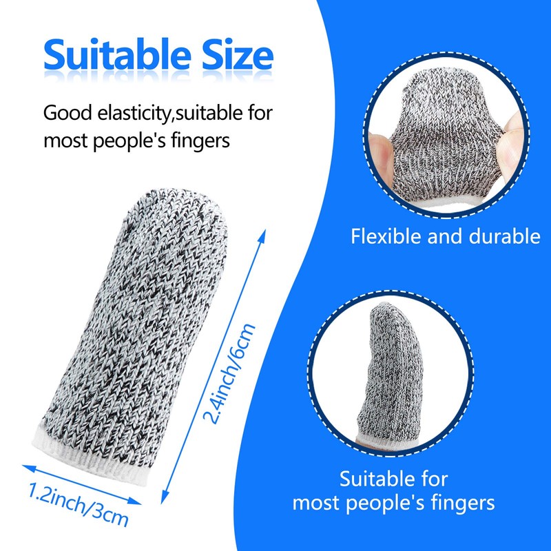 Honoson 60 Pieces Finger Cots Cut Resistant Finger Protector Reusable