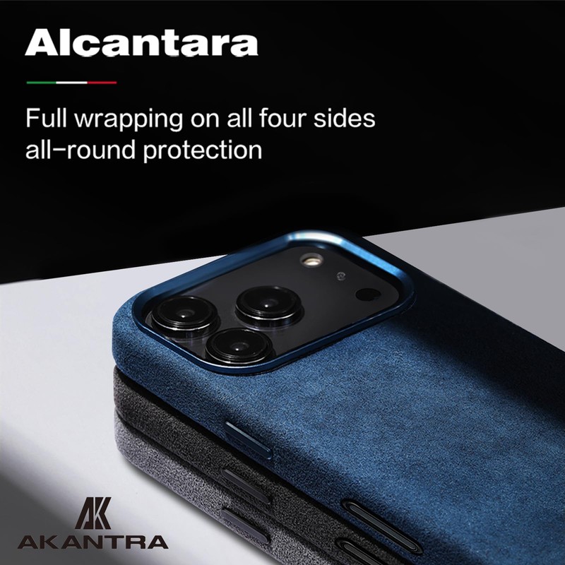 AKANTRA Italy Alcantara Case for iPhone17 Series,Handmade Fully-Wrapped Synthetic Suede