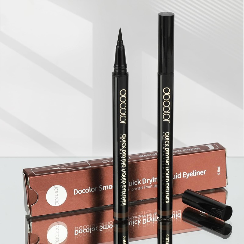 Docolor Ultra Fine Precision Brown Eyeliner, Professional Liquid Eyeliner, Waterproof