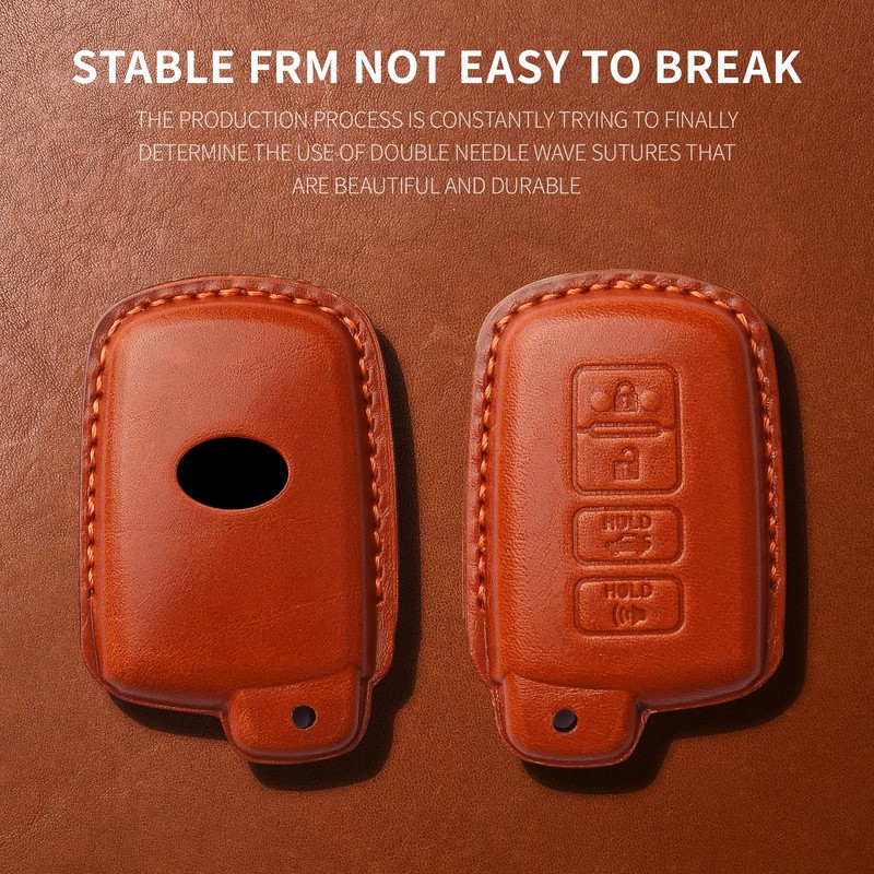 Tukellen for Key Fob Cover Genuine Leather with Keychain,Leather Key