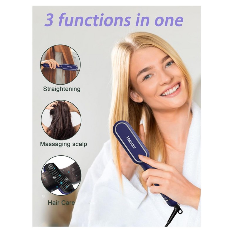 Handor Advanced Negative Ionic Hair Straightener Brush with 9 Temp