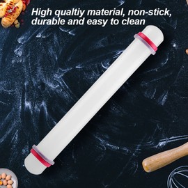 2pcs Plastic Rolling Pin, Thickness Rings Fondant Roller Tortilla Rolling Pin Clay Rolling Pin Fondant Smoother Baking Roller Cookie Rolling Pin for DIY Baking
