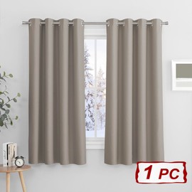 PONY DANCE Opaque Curtain, 1 Piece, H 158 x 132 cm, Living Room Blackout Curtain, Children's Room, Short Curtains with Eyelets, Thermal Curtain, Heat Protection, Sand Coloured