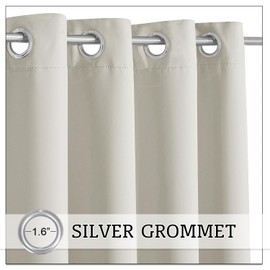 RYB HOME Extra Wide Outdoor Curtains for Patio Waterproof Heavy Duty Thermal Insulated in Summer Full Coverage Privacy for Porch, Gazebo & Pergola, W100 x L84, Natural, 1 Panel