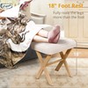 LUE BONA Square Linen Makeup Stool, Metal X Legs, Small