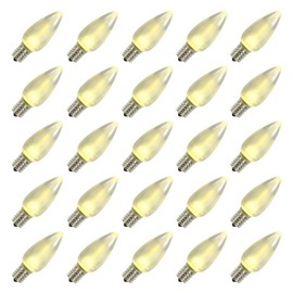 Vickerman 648001-0.96 watt 130 Volt C9 Intermediate Screw (E17) Warm White LED Light Bulb (25 Pack) Christmas Light Bulbs (XLEDSC91-25)