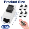 Pack of 5 10Gbps Cat7 Keystone RJ45 Module, 600 MHz
