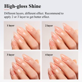 Imtiti Jelly Gel Polish, 15ML Sheer Peach Coral Orange Jelly Gel Nail Polish Translucent Spring Summer Nail Gel Polish LED UV Gel Nail Polish for Nail Art DIY Manicure