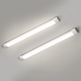 colmeguna 2 Packs 3FT LED Batten Light, Ultra Light Slim Ceiling Surface Mounted Light, 30W, Day Light 4000K, IP20, LED Ceiling Light Fixture for Garage, Shop, Hallway, Office, Market