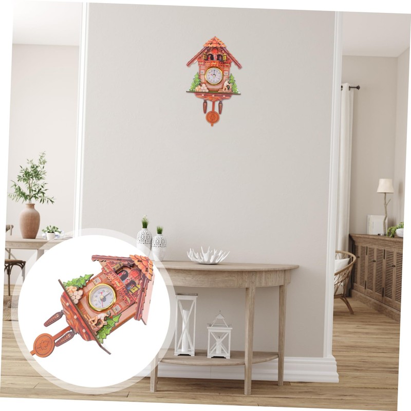 Levemolo Wall Hanging Cuckoo Clock Modern Silent for Home Office