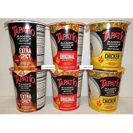 Tapatio Small Ramen Noodle Soup, Original, Chicken, Extra Spicy, 2.29oz 65g (Six Cups)