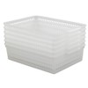 Qskely 6-Pack A4 Paper Storage Baskets File Trays Baskets, Clear