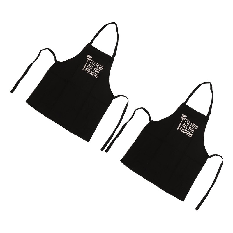 2pcs Kitchen Cooking Aprons Adjustable Bib Soft Chef Apron with