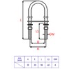 2Pcs 6mm AISI 316 Stainless Steel U Bolts with Plate