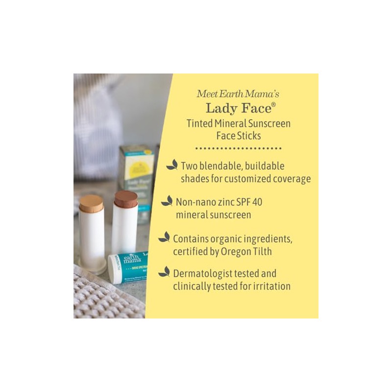 Earth Mama - Juego de 2 barras de protección solar