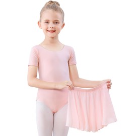 BALAYSIER Gymnastics Leotard for Girls Dance Ballet Leotards Dresses with Chiffon Skirt Toddler Ballet Outfit Ballerina Dress (Pink, 8-9 Years)