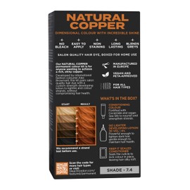 No Bleach London Permanent Hair Dye, Long-Lasting and Multi-dimensional At-Home Hair Colour, Fortified with Vegan Sea Silk and Cocamide for Incredible Shine, Colour: Natural Copper (Complete Kit)