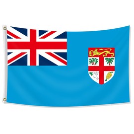 Fly Breeze 3x5 Feet Fiji Flag - Vivid Color and Fade Proof and Double Stitched - Fijian Flags Polyester with Brass Grommets