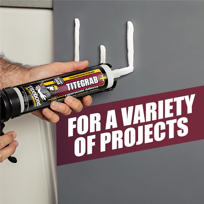 Titebond TiteGrab Plus Construction Adhesive – Bonds Wood, Metal, Concrete,