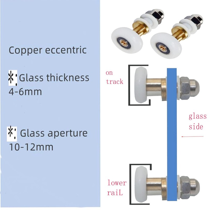 Shower Door Rollers, The Bathroom Glass Sliding Door Pulleys/Runners/Wheels,25mm Modern