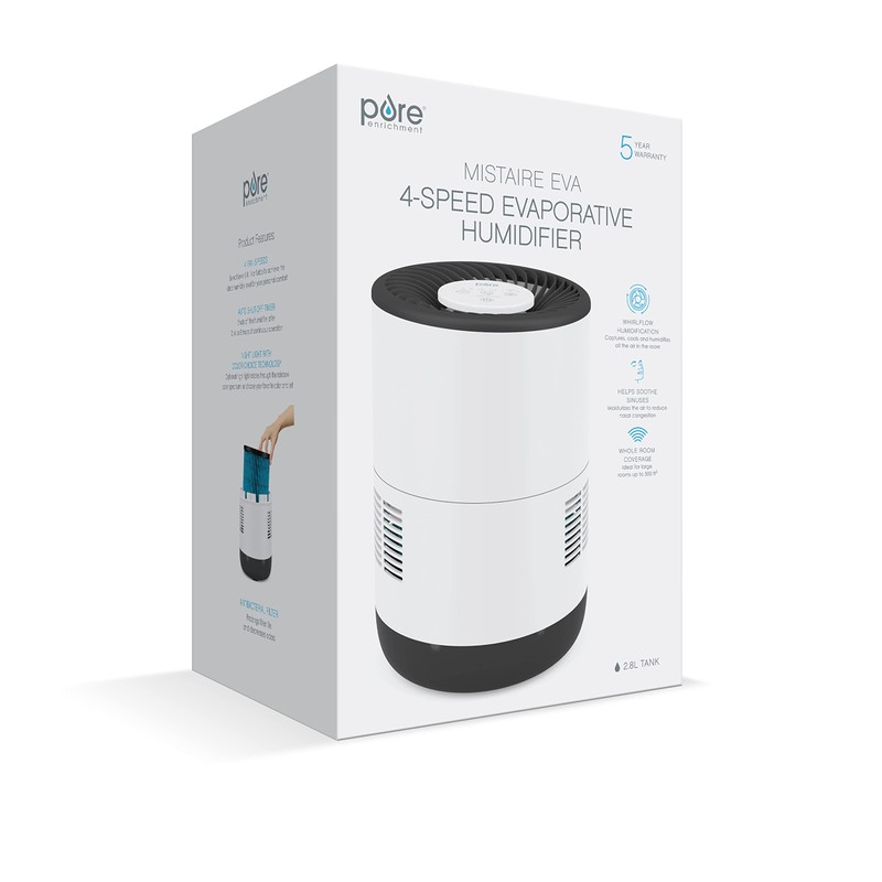 Pure Enrichment MistAire Eva - Mist-Free Evaporative Humidifier (2.8L) with