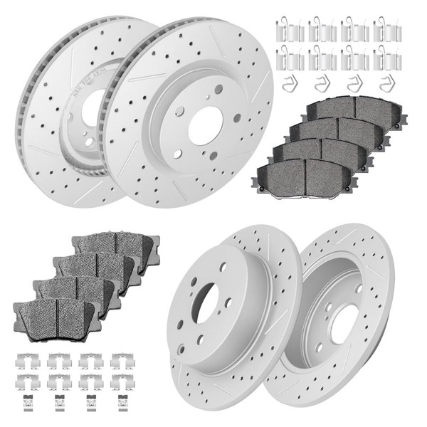 Fraxle Front and Rear Drilled & Slotted Disc Brake Rotors