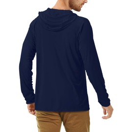 Roadbox Men's Sun Protection Long Sleeve Hoodie UPF 50+ Outdoor UV Fishing Shirts (Large)