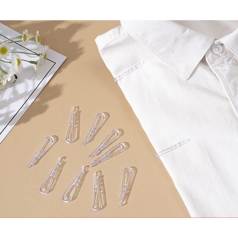 50PCS U Shape Clear Plastic Alligator Clips Shirt Folding Clips