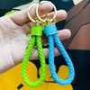 Creative microfiber high-grade braided rope keychain couple key chain female