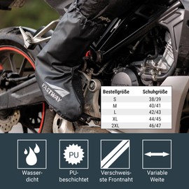 Rain Gaiters, Waterproof Overshoes, Variable Width, Reflective Material, Open Outsole, Taped Front Seam, for Motorcycle, Bicycle & Hiking, XL