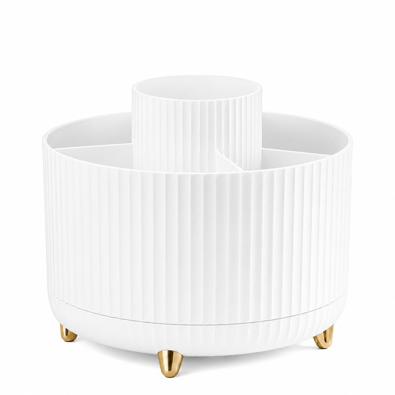 360° Rotating Makeup Organizer – Cosmetic Storage Holder for Brushes,