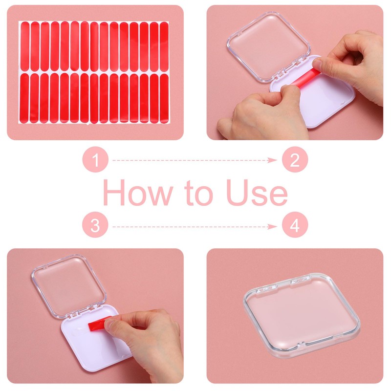 uxcell 20 Pcs Press on Nail Storage Box with Adhesive