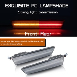 Tonsya For 2008 2009 2010 2011 2012 2013 2014 Challenger R/T Classic Rallye Redline SRT8 SRT SXT R/T SE Front Rear Bumper Side Marker Lights Full Amber & Red Led Lights Clear Lens 4 pcs