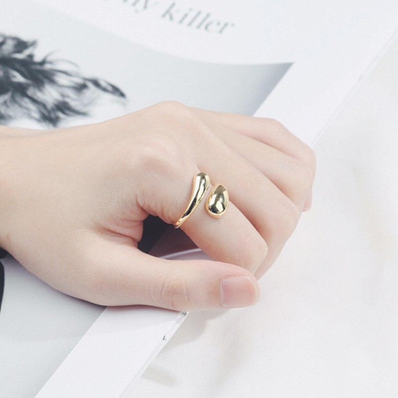 Teardrop Chunky Rings for Women Thick Statement Rings Adjustable Chunky