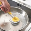 IKEA VIDEVECKMAL 3-piece dish sponge set w dispenser, bright yellow