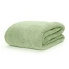 Snug Rug Sage Green Sherpa Fleece Fluffy Luxury Sofa Blanket
