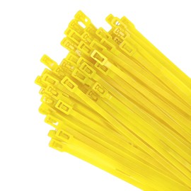 25 Count 10 Inch Reusable Cable Ties Yellow ?Heavy Duty Releasable Zip Ties, 36 LBS for Electronics, Gardening, and Multi Purpose Bundling