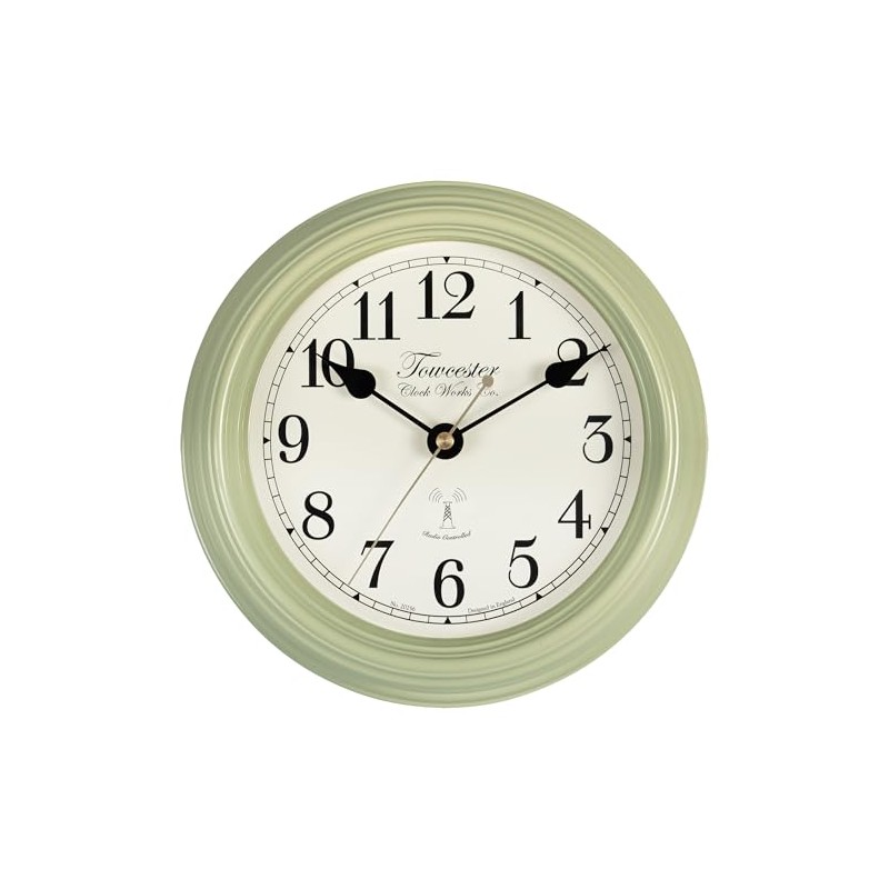 Acctim Fairford Radio Controlled Metal Wall Clock (Sage Green)