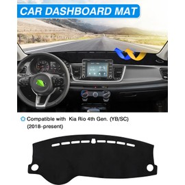 Cartist Funda para salpicadero a medida para Kia Rio 2017-2023, cubierta para tablero de salpicadero, tapete antideslizante, alfombrilla antirreflejos