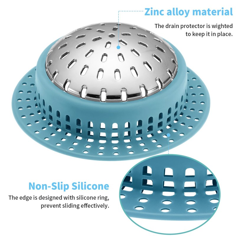 Aluvor Shower Drain Hair Catcher, Shower Drain Cover, Bathtub Drain