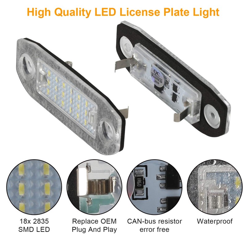 OZ-LAMPE LED Number Plate Light for Volvo V70, S80, XC60,