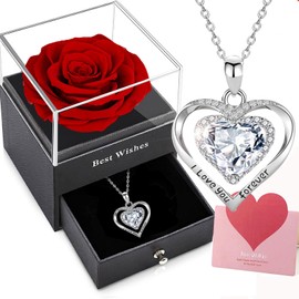 Willuck Real Eternal Rose Gift Box, Preserved Flowers Rose Box, Romantic Gift for Women, Valentine's Day, Wedding Anniversary, Birthday Gift for Mother, Wife, Girlfriend, Grandma