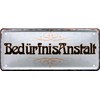 1857 Decorative Tin Sign with German Text"Freunis Anstalt - Toilet