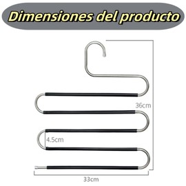 Lovgrin 4pcs Ganchos para Pantalones,Ropa, Ganchos con 5 Niveles de Acero Inoxidable,Organizadores de Ropa de Acero Inoxidable,Antideslizantes Ahorro De Espacio(Plateado)