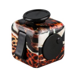 Bojueshaw 6-Sided Stress Relief Sensory Toy for Anxiety,ADHD,Focus,Portable Finger Cube Toy for Office,Classroom,and Home(Tiger stripe)