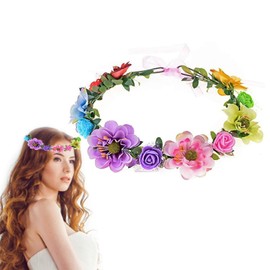 Eterspr Flower Wreath Hair, Flower Wreath Flower, Flower Headband Adjustable, Flower Garland Headbands for Women, Wedding, Beach Party, Festival, Celebration