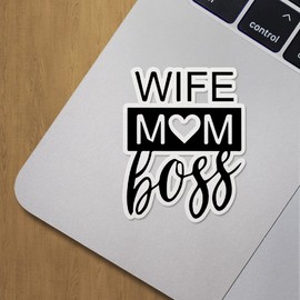 Decal Stickers of Wife Mom Boss Premium Indoor (No Waterproof) Vinyl Decal Stickers for Laptop Phone Accessory Helmet Car Window Mug Tuber Cup Door Wall Decoration ANDVER383070bBL