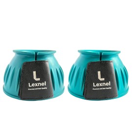 Lexnel Rubber Horse Bell Boots – Durable Overreach Protection & Secure Hook-and-Loop Closure (L-Teal)