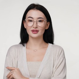 Firmoo Blue Light Blocking Glasses, Anti Glare Reflective UV400 Protection, Clear Frame Round Computer Glasses for Gaming Screen